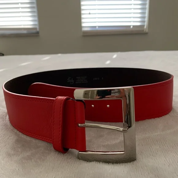 Made in Italy, 100 % leather so adorable red belt . New with tag display picture 3